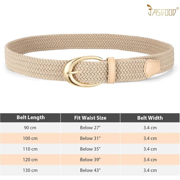 ⚡ Golden Braided Stretchy Belt for Women Casual Woven Elastic Belt with  Buckle - Picture 6 of 6